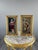 A charming pair of oil portraits on wood panel, depicting two costumed figures typical of the theatrical and romantic...