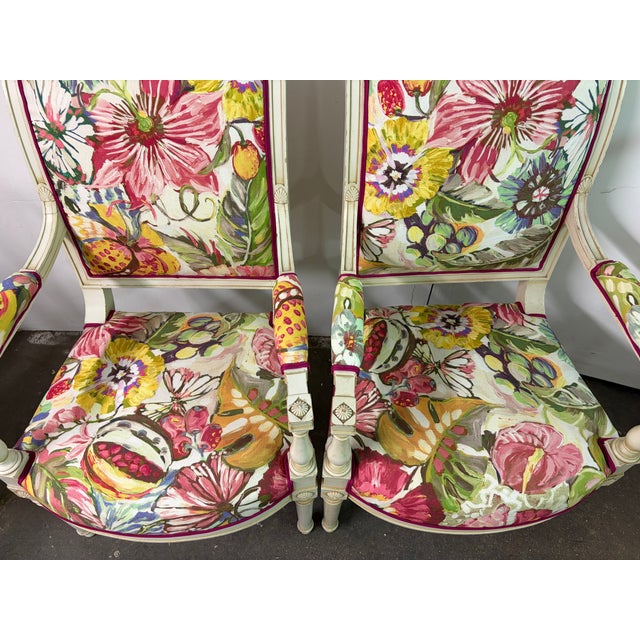 French Vintage Directoire Style Armchairs For Sale - Image 6 of 12
