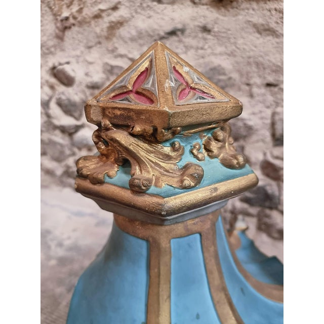 Neo-Gothic Architectural Church Elements in Polychrome Terracotta, France, 19th Century, Set of 2 For Sale - Image 16 of 18