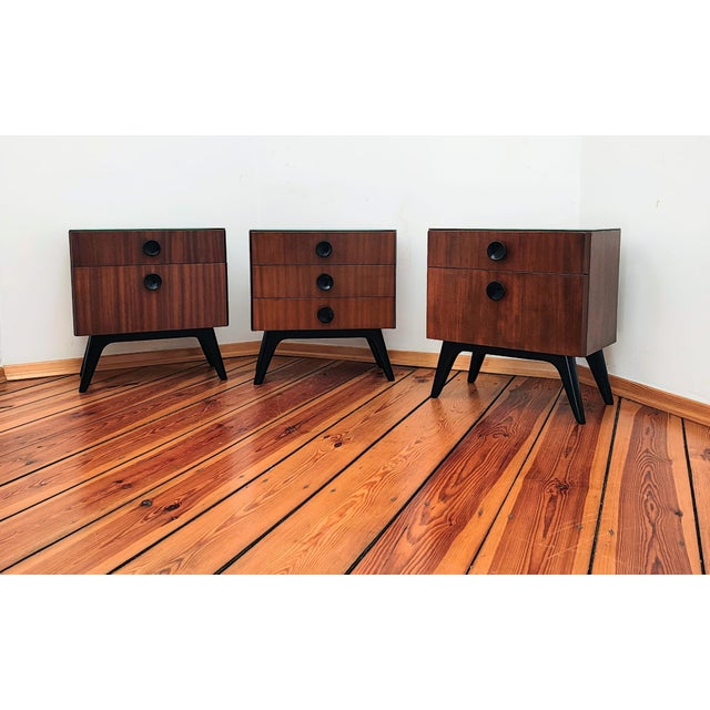 Czechoslovakian Nightstands by J. Halabala for UP Závody, 1950s, Set of 3 For Sale - Image 15 of 17