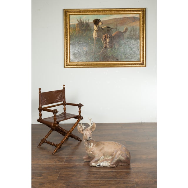 An American concrete deer from the mid-20th century, with nicely weathered appearance. Made in the US during the 1950s,...