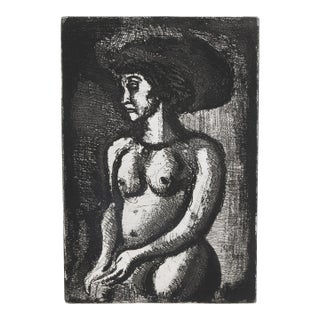 Femme Nue Vero La Gauche from the Reincarnations Du Pere Ubu, Georges Rouault Etching With Aquatint, Signed in the Plate For Sale