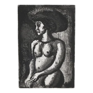 Femme Nue Vero La Gauche from the Reincarnations Du Pere Ubu, Georges Rouault Etching With Aquatint, Signed in the Plate