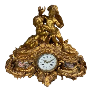 Mid 19th Century Napoleon III Era French Louis XVI Style Mantle Clock With Sevres Porcelain -1855