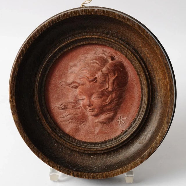 Koos Van Der Kaaij, A Young Girl, 1950s, Terracotta Relief For Sale - Image 4 of 9