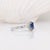 Modern Ceylon Sapphire Ring W Earth Mined Diamonds in Solid 14k White Gold Oval 6x4mm, Size 6.75 For Sale - Image 3 of 10