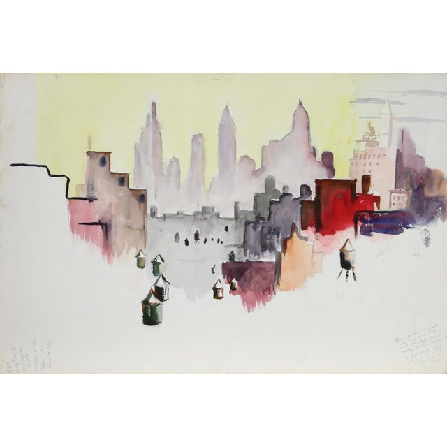Bridge in Central Park and Manhattan View from Brooklyn (70) Eve Nethercott American (1925–2015) Date: 1958 Watercolor on...