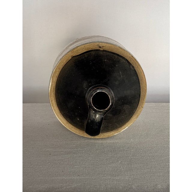 1900s Antique Salt Glaze Stoneware Jug, Cream and Brown For Sale - Image 4 of 5