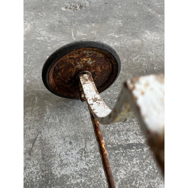 Metal Vintage White Patina Iron Serving Trolley, 1950s For Sale - Image 7 of 13