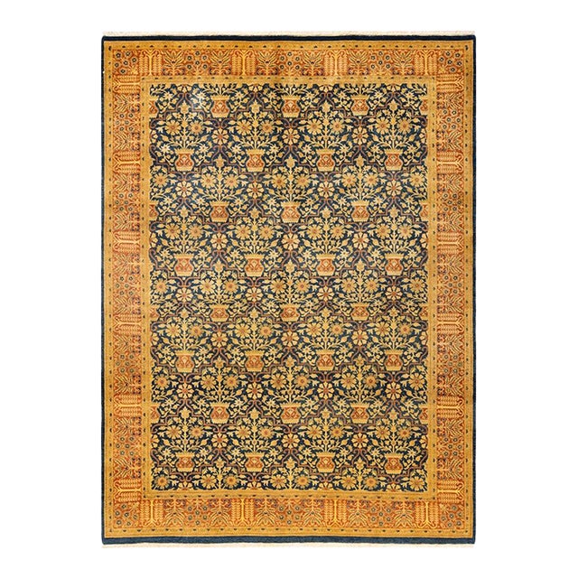 Mogul, One-of-a-Kind Hand-Knotted Area Rug in Blue, 6' 2" x 8' 7" For Sale