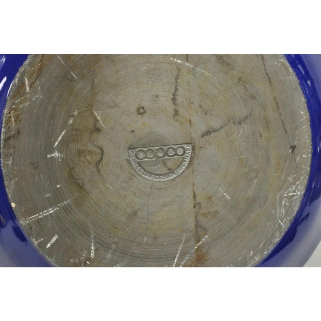 Vintage Michael Lax Copco Denmark Modern Blue Enamel Cast Iron Paella Dish Pan For Sale - Image 10 of 15