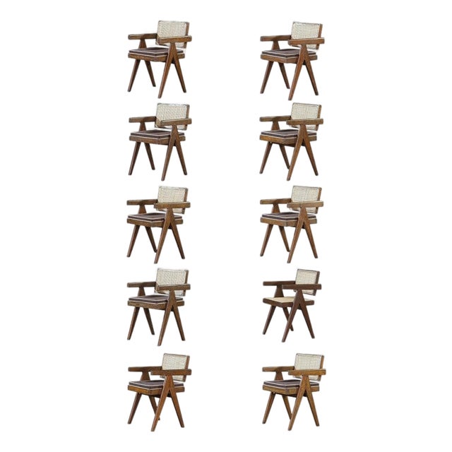 Vintage Chairs by Pierre Jeanneret, 1956, Set of 6 For Sale