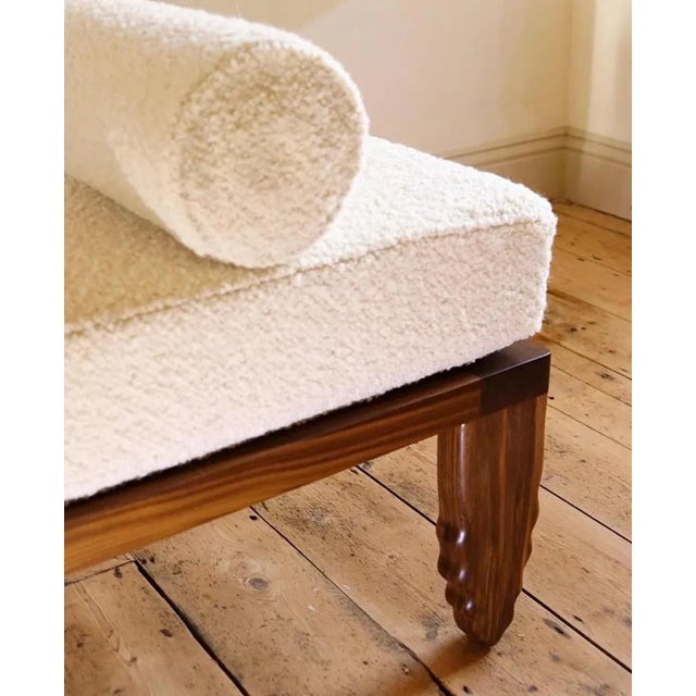 Shark DayBed, Walnut and Cream Bouclé Fosfeen, United Kingdom Contemporary daybed, designed and handcrafted in-house by...