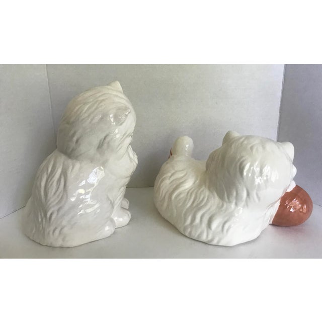 Vintage Large Porcelain Kitty Cat Figurines - a Pair For Sale - Image 4 of 9
