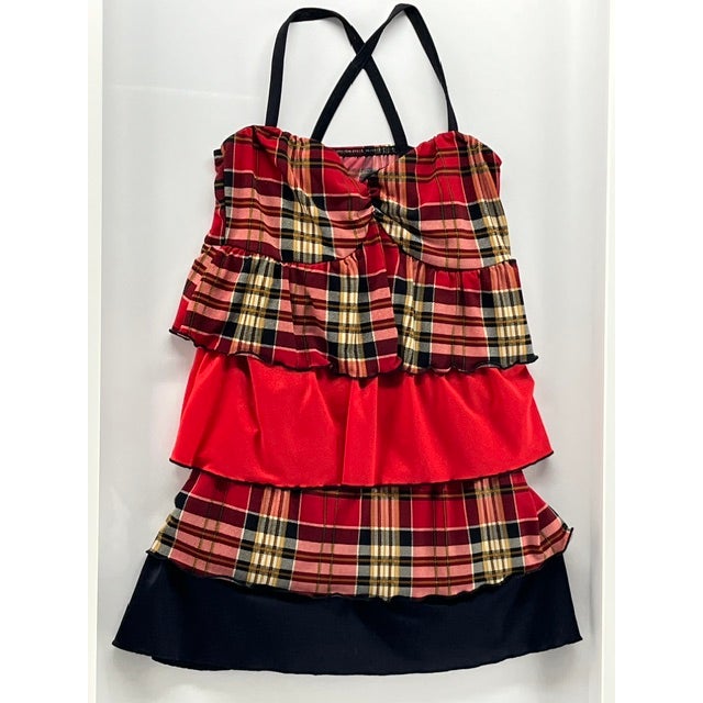 1970s Vintage Red Plaid Swimsuit Framed For Sale - Image 5 of 5