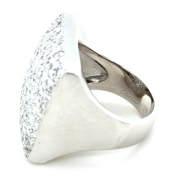 Cartier Cartier 18k White Gold and Pave Diamond Ring, Size 6 For Sale - Image 4 of 7
