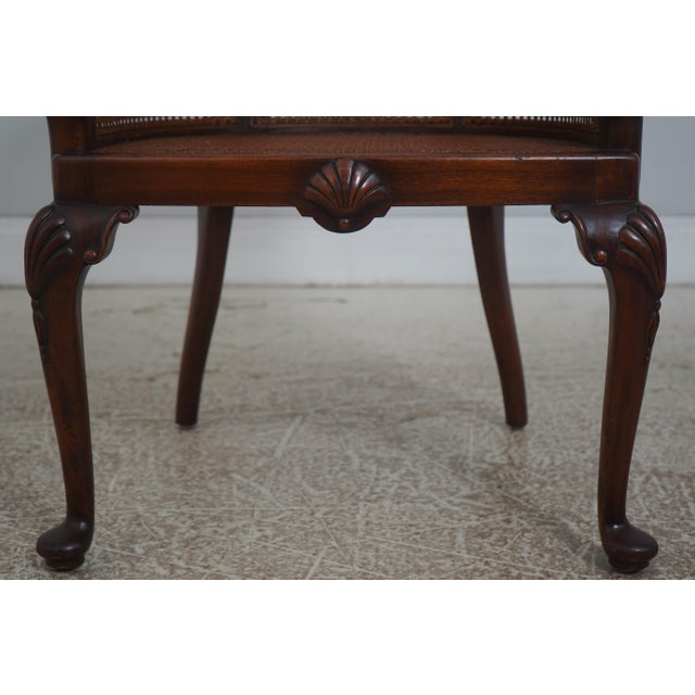 Wood Vintage French Carved Cane Tub Chair For Sale - Image 7 of 18