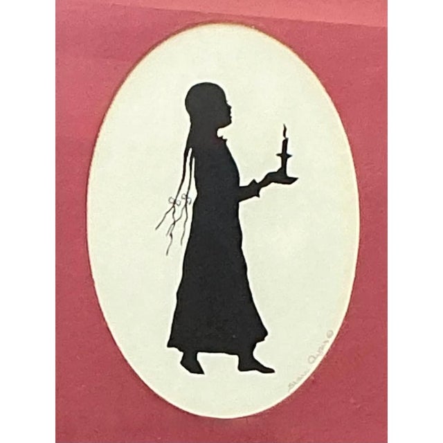 Vintage Silhouette Portrait of Woman in Gold Frame For Sale - Image 12 of 12