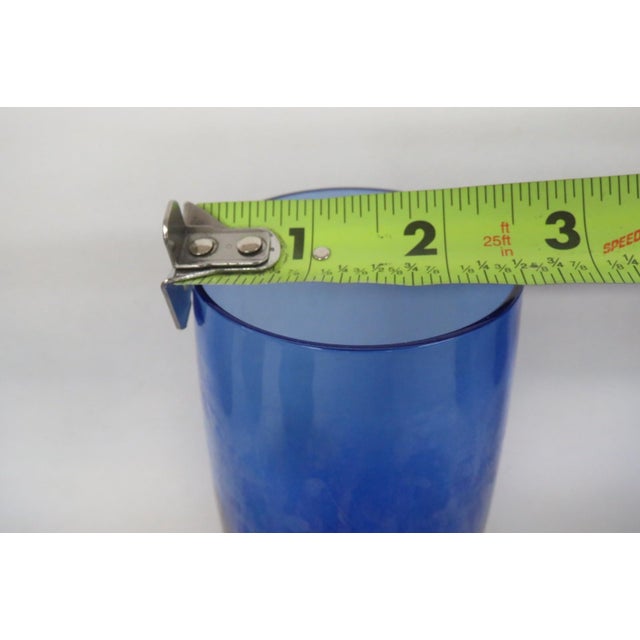 Mid 20th Century Cobalt Blue Glass Tumblers Bar Cups Mid Century Modern Drinkware - Set of 13 For Sale - Image 14 of 16