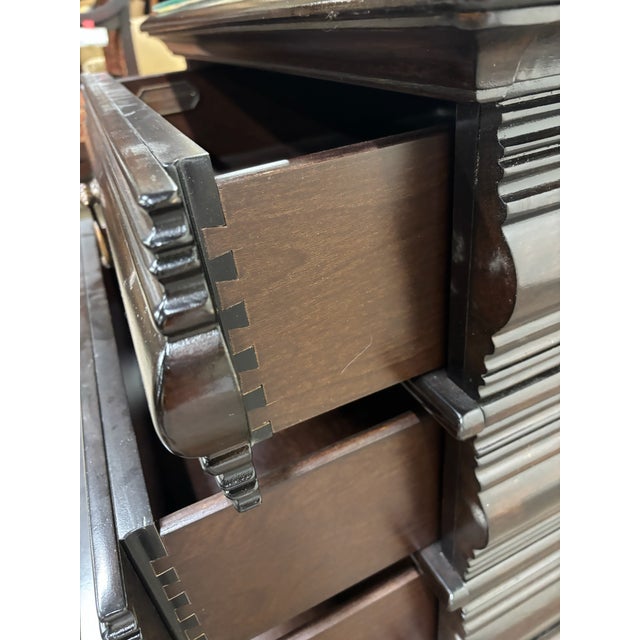 Brown Vintage Tommy Bahama Royal Kaha Black Sands Mahogany Lamp Table Chest Nightstand For Sale - Image 8 of 16