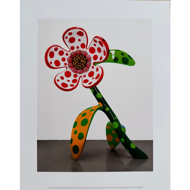 Elevate your space with this striking art print featuring Yayoi Kusama’s&nbsp;Flowers That Speak All about My Heart Given...