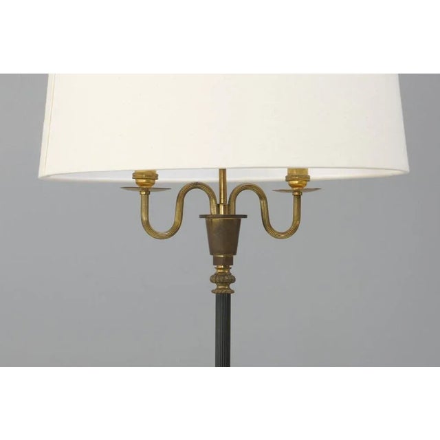 French Empire Style Brass Floor Lamp, 1950s For Sale - Image 4 of 7