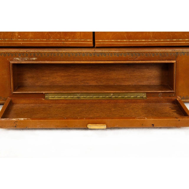 English Victorian Antique Leather Writing Box Letter Desk For Sale - Image 11 of 18
