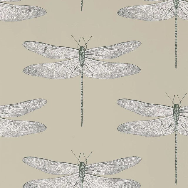 Harlequin Demoiselle Wallpaper in Jute/Slate For Sale