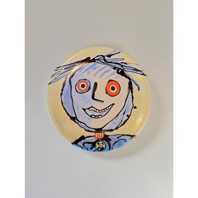 Porcelain Plate by Enrico Baj Produced by Media Italia for Tognana, Italy, 1990s For Sale - Image 3 of 5