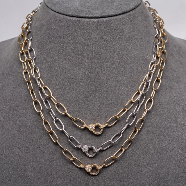 Not Yet Made - Made To Order Rocks With Soul 18 Inch Oval Chain With Diamond Connector Clasp For Sale - Image 5 of 7