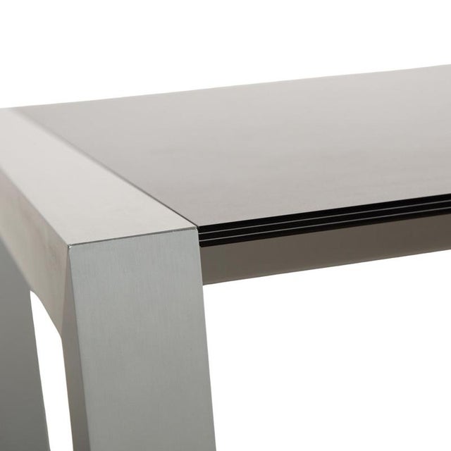 Kristalia Sushi Wooden Dining Table in Anthracite Silver with Manual Extension Function For Sale - Image 5 of 14