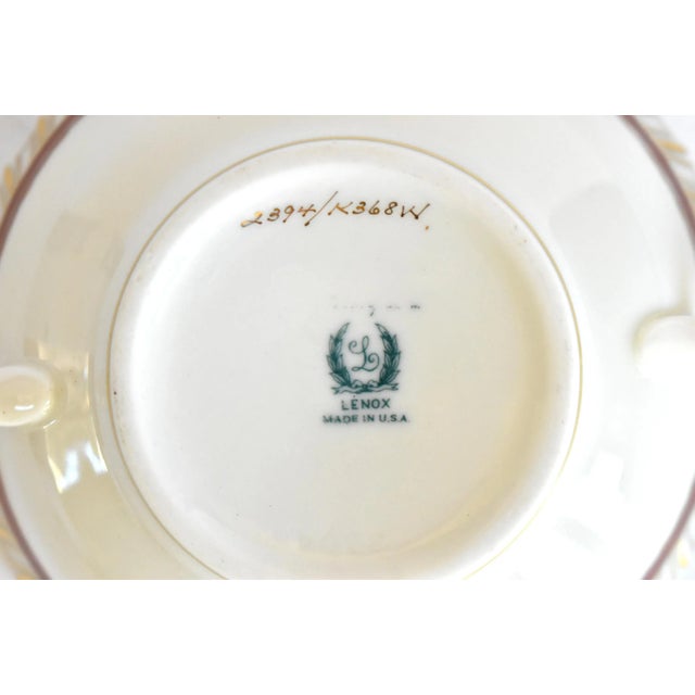 Cream Vintage Lenox "Georgian" Red & Gold Cream Soup Bowl For Sale - Image 8 of 12