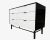 Wood Restored Mid-Century Modern Dresser in Black & White With Ribbed Drawer Fronts For Sale - Image 7 of 12