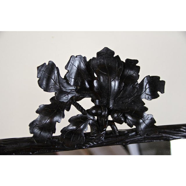 Black Forest Mirror with Oak Leaf Carvings, Austria, 1870s For Sale - Image 11 of 18