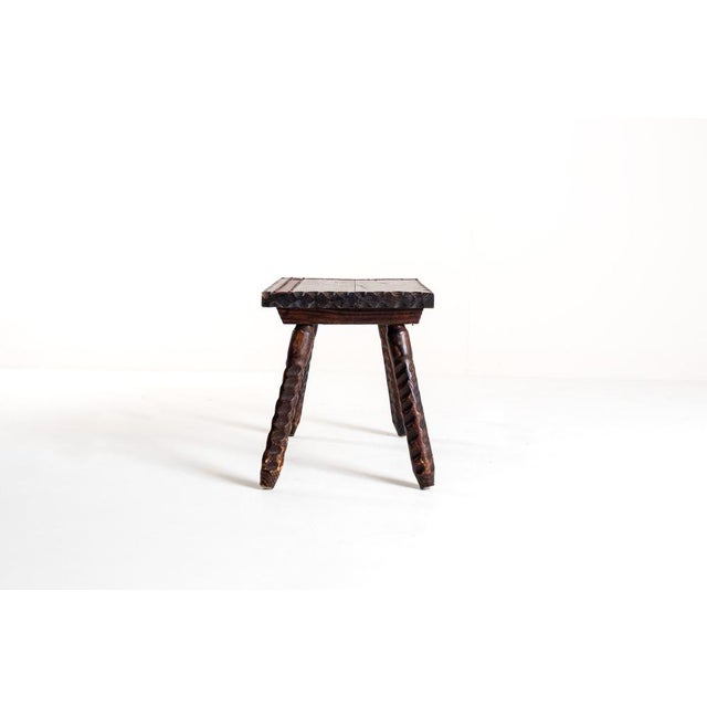 Vintage Brutalist Tripod Stool For Sale - Image 6 of 12