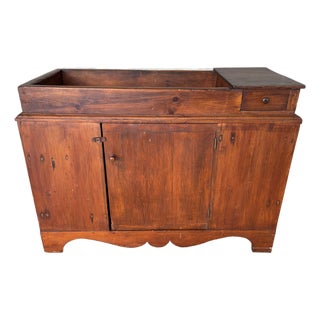 Primitive Antique Pine Dry Sink - Cupboard For Sale