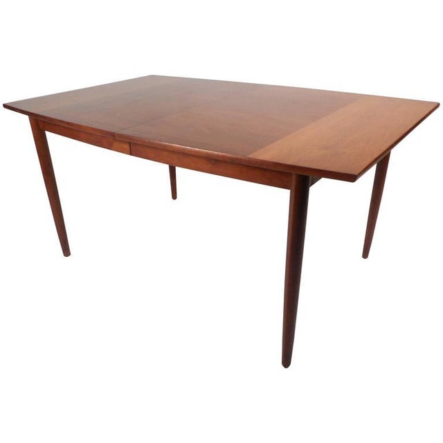 Mid-Century Modern Walnut Dining Table by Drexel | Chairish