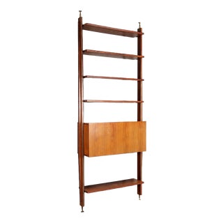 Vintage Bookcase with Bar Compartment, 1950s For Sale