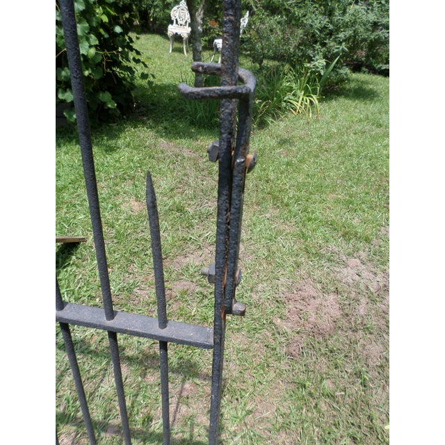 Metal Late 18th Century Antique Wrought Iron Gate For Sale - Image 7 of 10