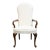 High End Vintage Solid Cherry Traditional Georgian White Upholstered High Back Dining Arm Chair For Sale