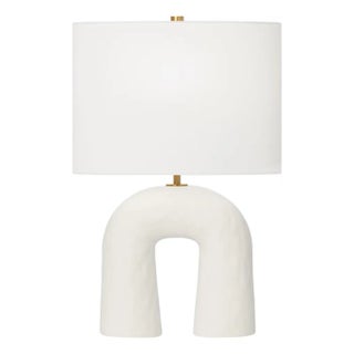Hable by Visual Comfort Studio Hable Aura Table Lamp in Matte White Ceramic For Sale