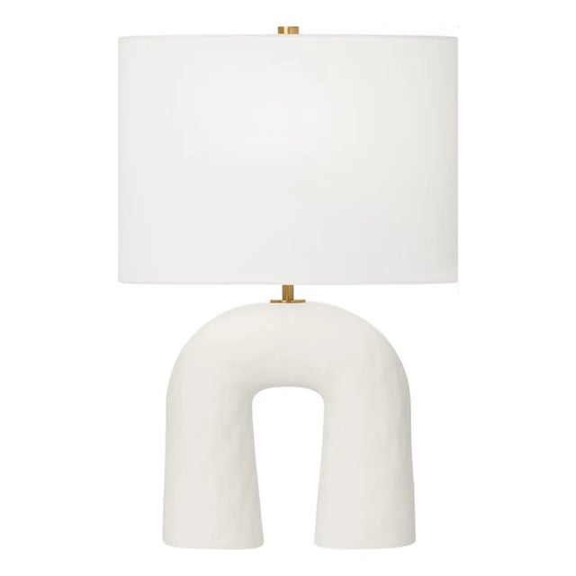 Hable by Visual Comfort Studio Hable Aura Table Lamp in Matte White Ceramic For Sale