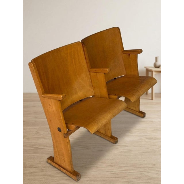 Mid-Century Modern Mid-Century Wooden Cinema Seating, Germany, 1950s For Sale - Image 3 of 8