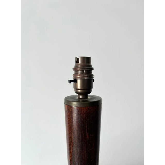 20th Century Art Deco Brass and Wood Table Lamp, France, 1960s For Sale - Image 4 of 9