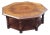 Late 20th Century Octogonal Bookmatched Burl Fruitwoods Tiered Coffee Table For Sale