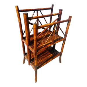Vintage Large Bamboo Magazine Rack