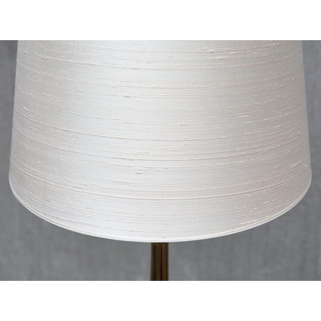 Brown Brass and Teak Tripod Floor Lamp from Möllers Armatur Eskilstuna, Sweden, Late 1950s For Sale - Image 8 of 10