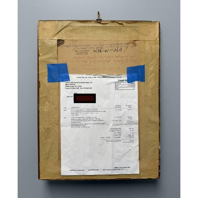 1930s French Watercolor of Sun-Drenched Houses in Period Gilt Frame For Sale - Image 10 of 12