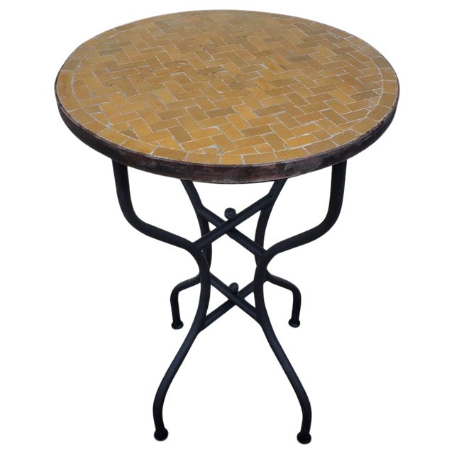 Moroccan Honey Mustard Mosaic Side Table Chairish