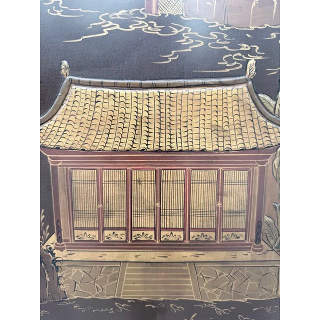 Asian Chinoiserie Coromandel Six-Panel Gilt Bronze Folding Screen For Sale In Philadelphia - Image 6 of 14